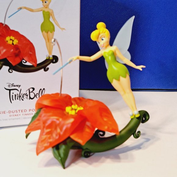 Hallmark Keepsake 2023 Disney Tinker Bell Pixie-Dusted Poinsettia Ornament - Picture 2 of 8